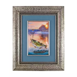 Подарочный набор "Дикий судак" с книгой "Большая книга русской рыбалки" и панно